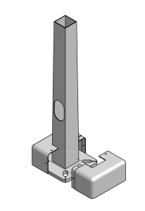 image of a disassembled square base for a square pole.